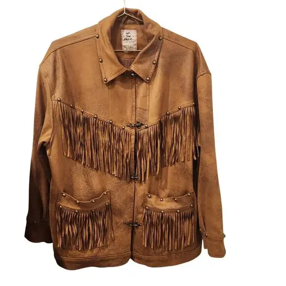 We The Free Knox Vegan leather brown fringe jacket size small - Picture 5 of 9